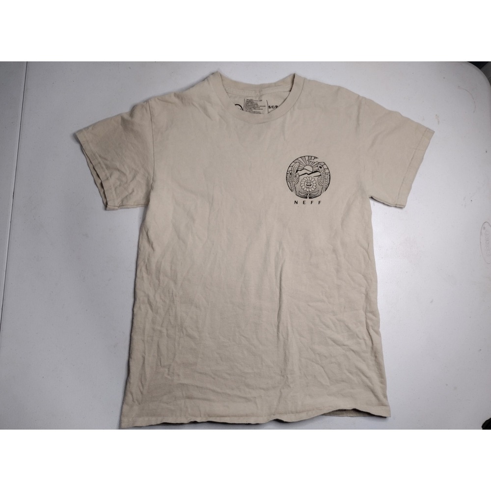 Neff Mens Desert Trips Melt Away Graphic T-Shirt Tan Small Short Sleeve Cotton